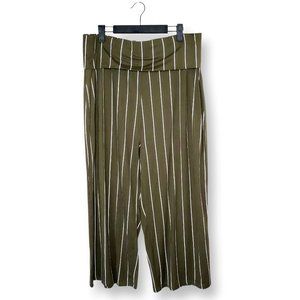 Nordstrom Magazine Pants Modern Trendy High Rise Cropped Culottes Sage Green XL